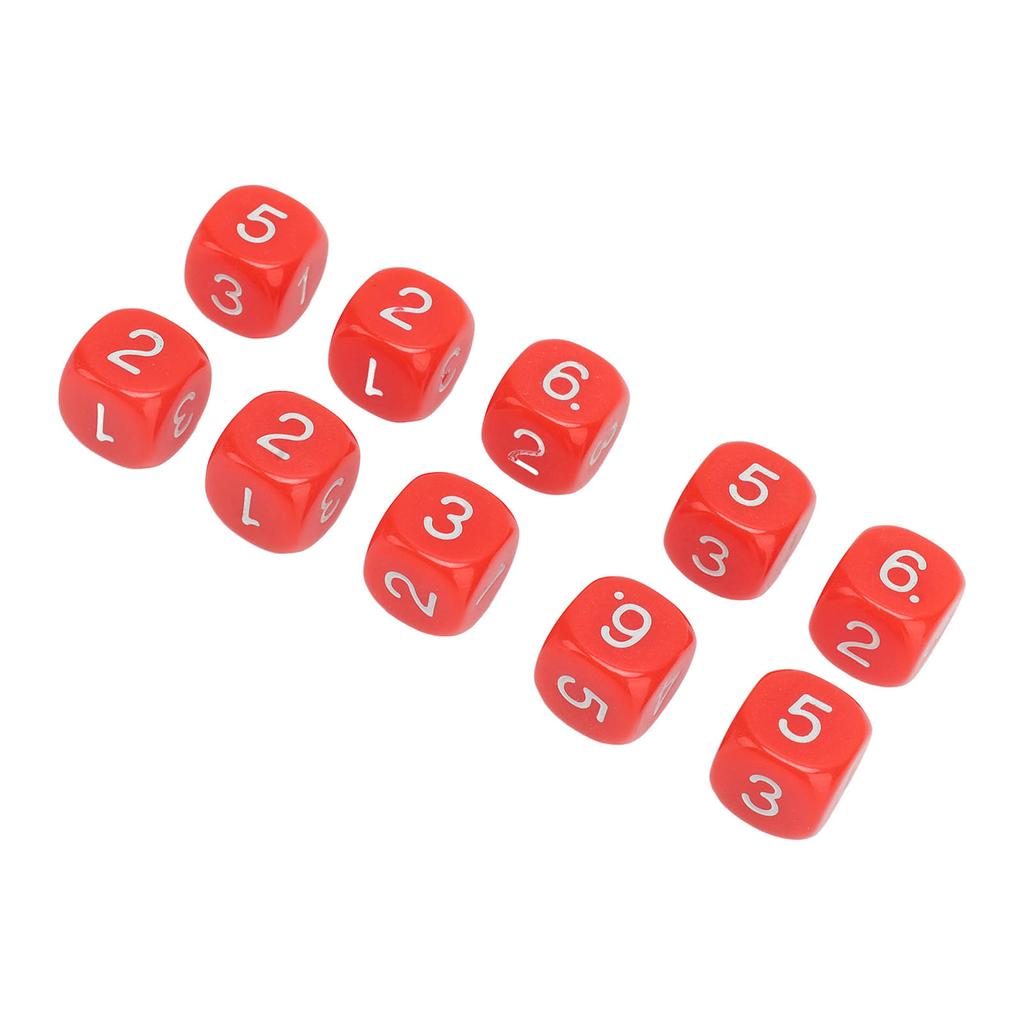 20PCS 6 Sided Number Dice Plastic 16mm Round Corner Polyhedral Dice Set for Numeral Teaching Board
