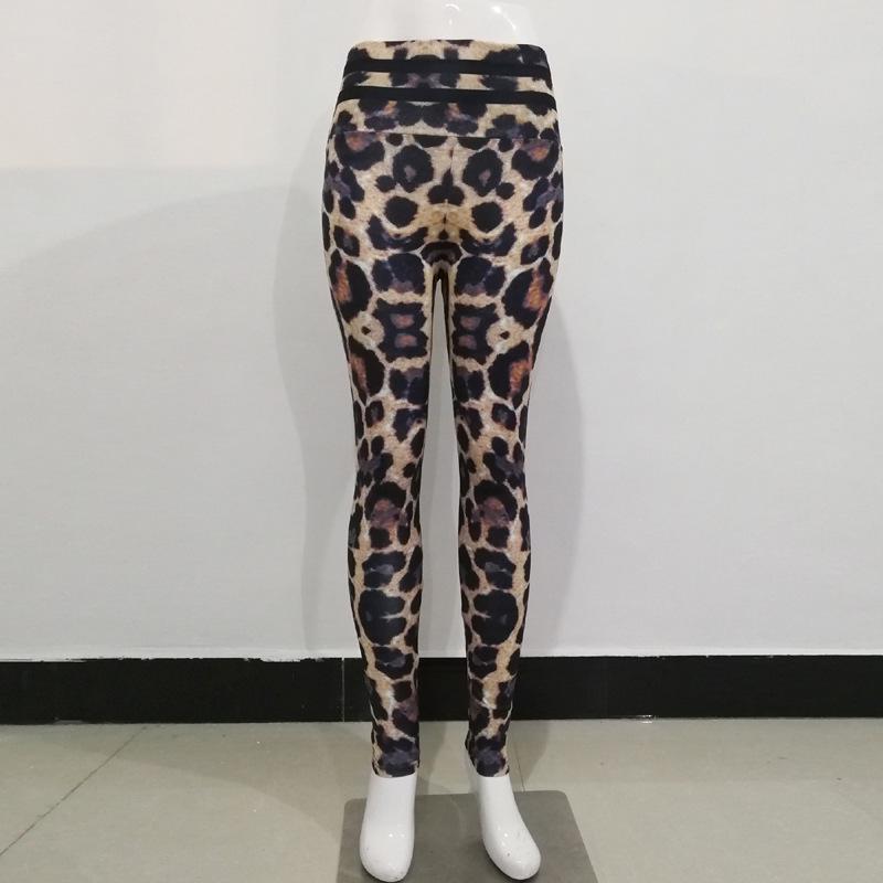 High-Waist Yoga-Hose mit Leopardenmuster - Elastische, Hüfthebende, Skinny Lauf-Tights für Damen
