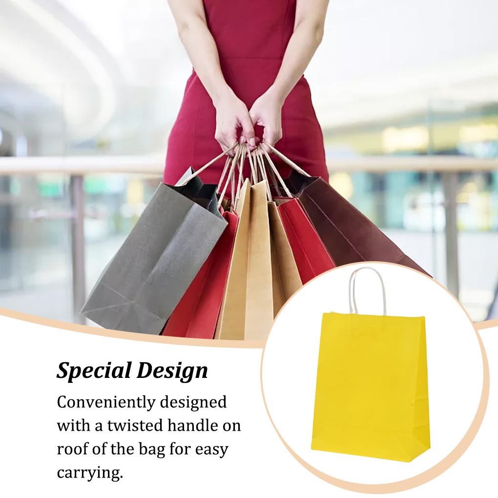 10Pcs Kraft Paper Bag with Twist Handle Load-Bearing Clothes Storage Tool Anti-deform Baking Bags Biscuit Candy Cookie Bread