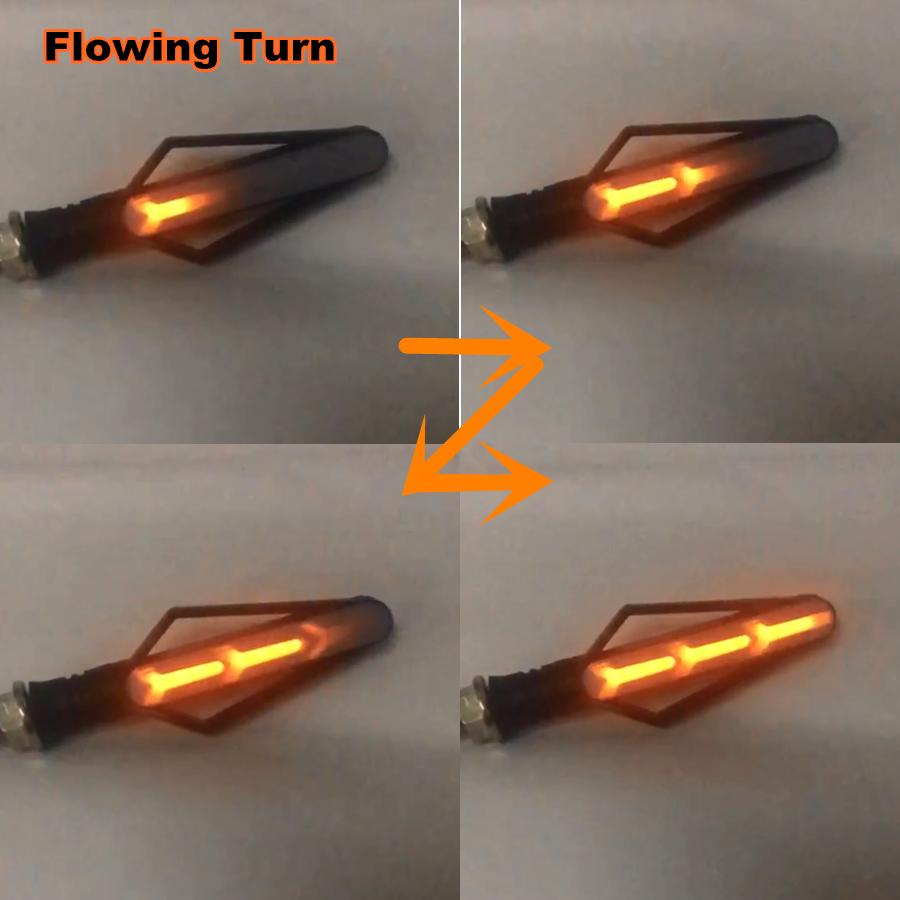 Universal 2 Pair Fishbone Style Front DRL Rear Tailight Flasher Strobe Dual colors 3 In 1 DRL Brake Flowing Turn Signal Indicator Lights Lamp Replace