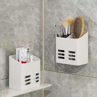 Bathroom Shelf Makeup Storage Organizer No Drill Toiletries Shelves Wall Mount Comb Skin Care Product Rack Bathroom Accessories
