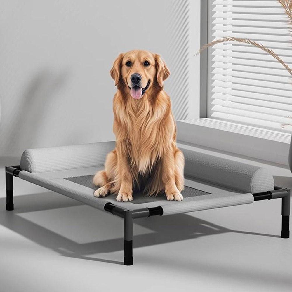Removable Dog Cooling Bed Breathable Raised Dog Bed Washable Dog Cots Beds  Outdoor Use