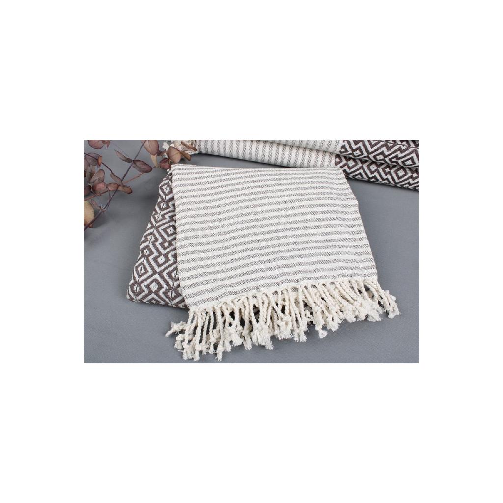 Peshtemal Black 95x190 Cm Cotton Beach Peshtemal Beach Towel