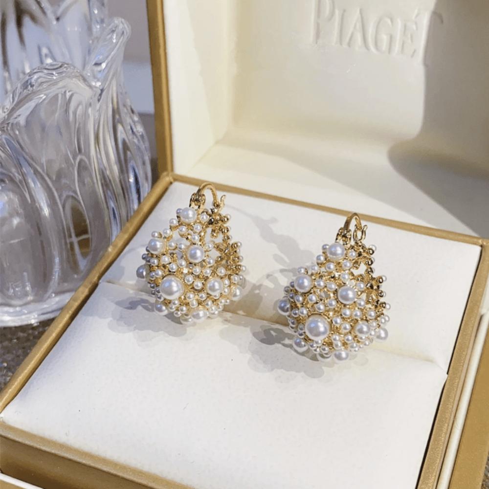 Flower Basket Earrings, Ear Buckles, Femininity, High-end Sense, Light Luxury, Niche Versatile Ear Jewelry