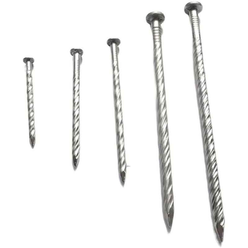 304/201 Stainless Steel Rust-Proof Twist Threaded Roofing Nails for Wood & Keel Boards, 12345 Inch