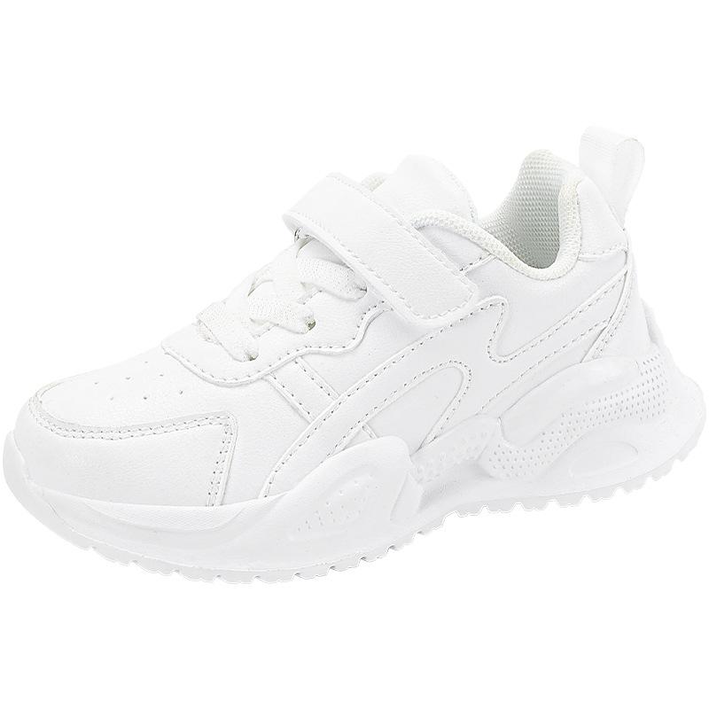 Little White Shoes Children's Sports Shoes 2025 Spring and Autumn New Campus Running Shoes Leather Surface Non-slip Soft Sole Casual Shoes Tide
