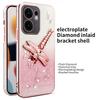 KADEM For Oppo Reno13 F 5G Case Dragonfly Kickstand TPU Flowers Glitter Phone Cover