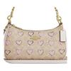 Coach Teri Signature 25 Logo Classico Stampa Cuore Pelle Sintetica Borsa a Mano Tracolla Media da Donna Bianco Sporco CBS73-IMSAS
