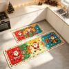 Christmas Atmosphere Long Floor Mat Set - Water Absorbent, Wear-Resistant Home Kitchen Decor