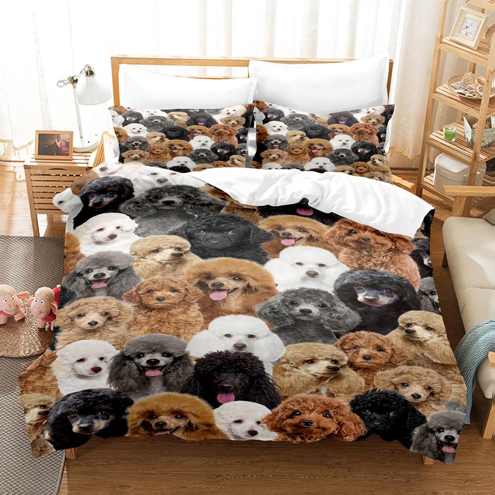 Cute Dog Bedding Set Single Twin Full Queen King Size Pet Dog Bed Set Aldult Kid Bedroom Duvet cover Sets 3D Print 035