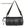 Large Capacity Adjustable Bicycle Handlebar Bag - Black Multi-Compartment Front Frame Tube Bag with Handlebar Mount, for Cycling