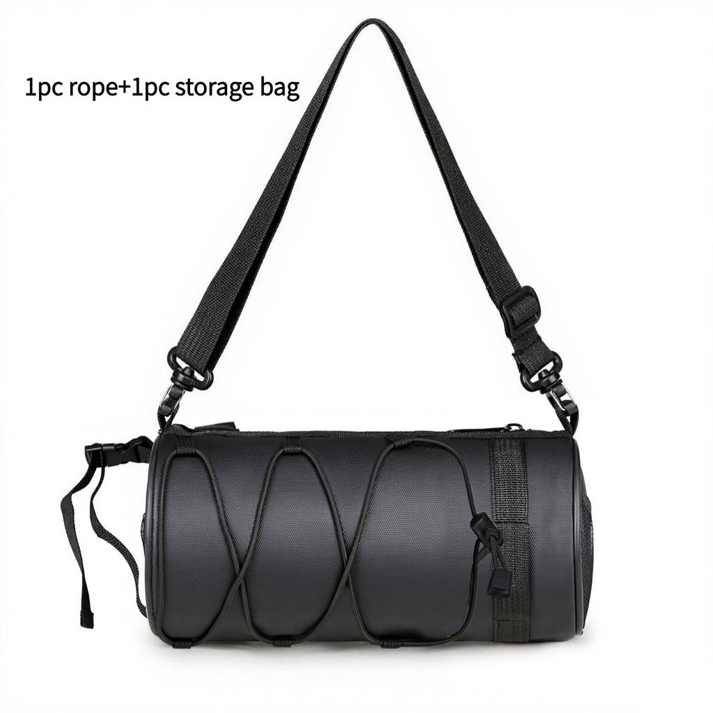 Large Capacity Adjustable Bicycle Handlebar Bag - Black Multi-Compartment Front Frame Tube Bag with Handlebar Mount, for Cycling
