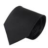 [Ojie] NecktieJacquard Tie NJ-756 - 100% Silk - Solid Black - Black Formal Wear - Formal Occasions - Weddings, Funerals, Memorial Services, Wakes