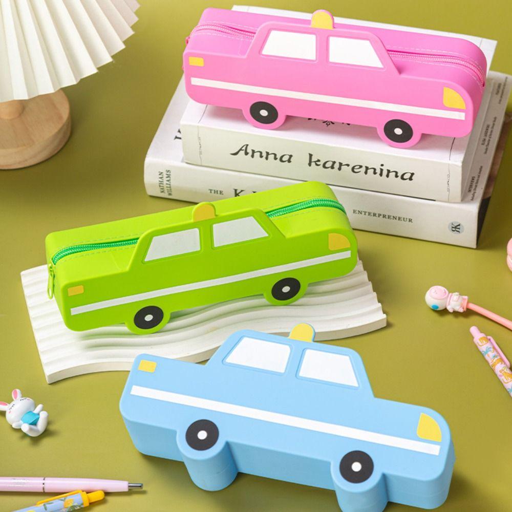 Multifunction Silicone Pencil Bag Large Capacity Stationery Organizer Portable Pen Box  Gift