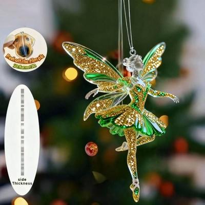 2D Flache Weihnachten Hängeanhänger Glänzendes Kaninchen Simulation Engel Hängende Deko Acryl Ballerina Weihnachtsbaum Hängender Schmuck