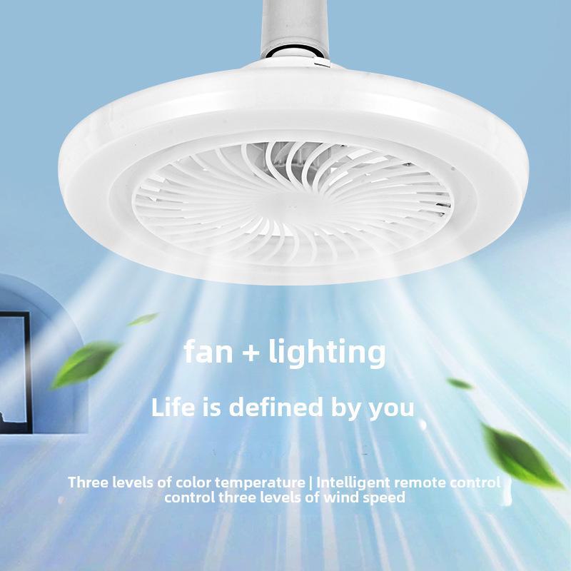 Smart LED Ceiling Fan Light with Remote Control for Living Room, Kitchen, Bedroom and Tea Table. Features E27 Screw Mouth and Three Color Options.