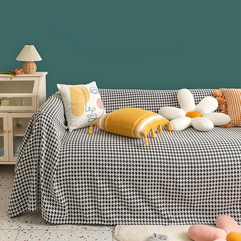 Экспорт Нордический Инс Гусиная лапка Шенилл Чехол для дивана Ткань Полное покрытие — фото 3