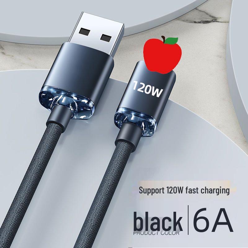 Jingyao 120W Dual Type-C 6A Cable: Super Fast Charging for Apple 15/16 & Huawei.
