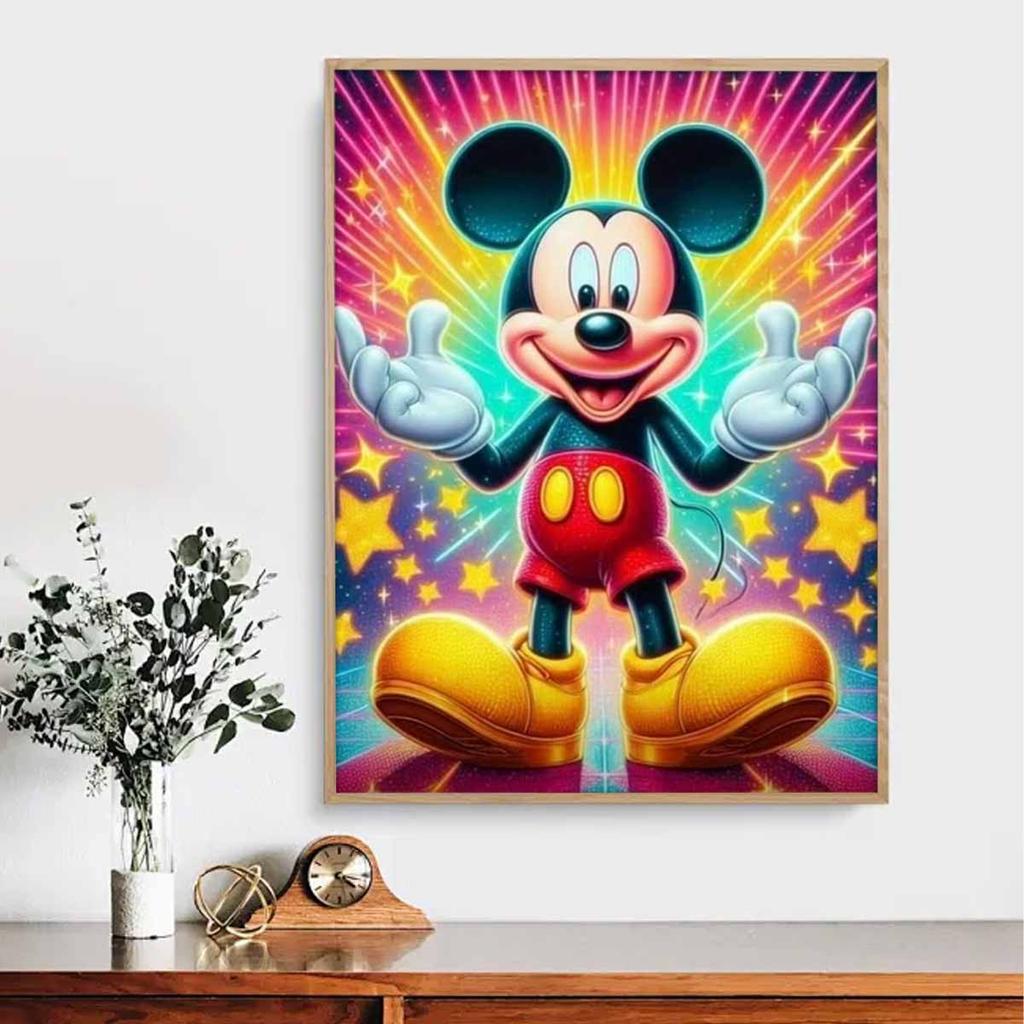 Full Round Diamond Painting Clever Mickey Art Rhinestone Picture Mosaic DIY 5D Cross Stitch Embroidery Home Decoration