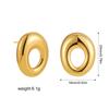 Creative Gold Plated Stainless Steel Round Geometric Earrings for Women Statement Geometric Studs Fashion Jewelry Waterproof