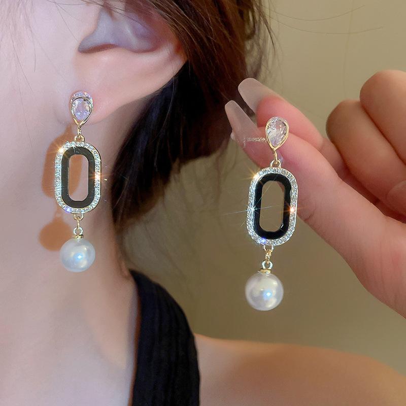 

Серьги-кисточки из жемчуга премиум-класса Silver Needle Celebrity, элегантные, модные, с темпераментом, серьги из легкой роскоши с блестящими бриллиантами, длинные серьги для женщин