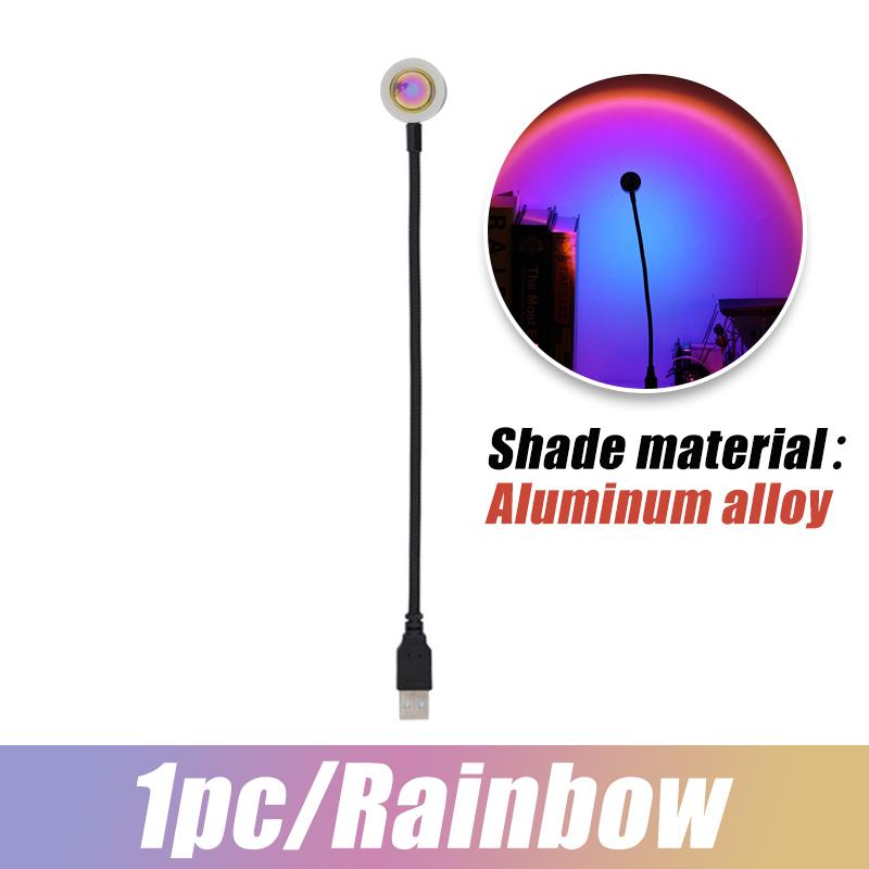 USB-Sonnenuntergangslampe Regenbogen-Nachtlicht Neonprojektor Pografiebeleuchtung Heimdekoration Café Wanddekor für Schlafzimmer Zuhause