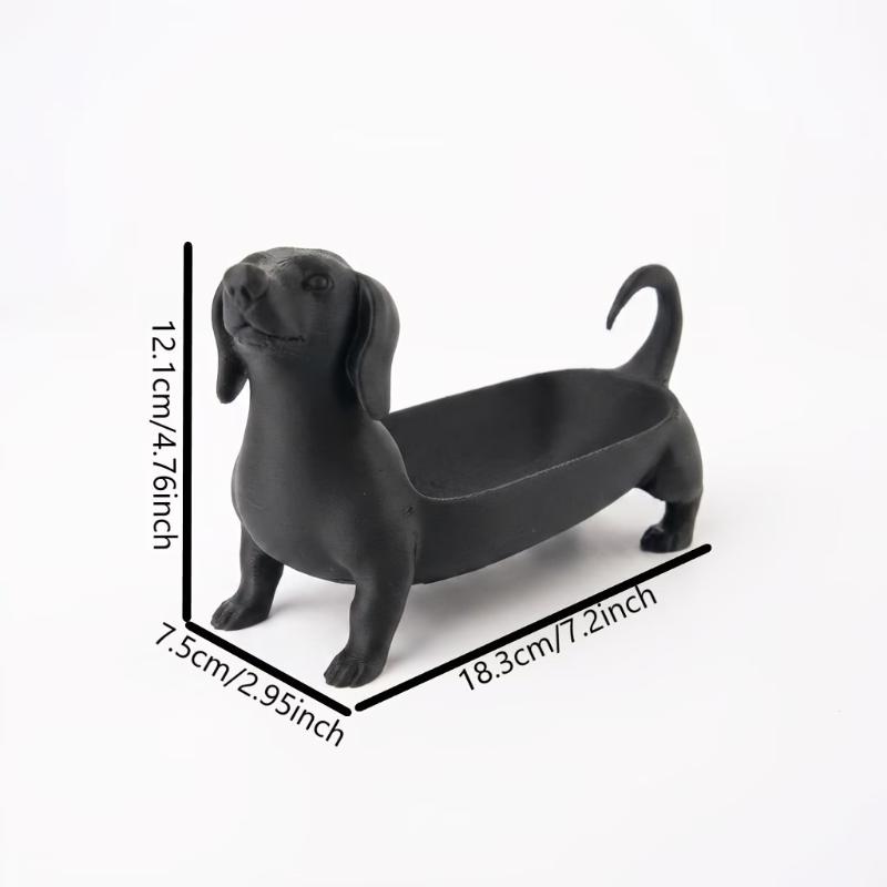 3D Sausage Dog Jewelry Storage Tray Multifunctional Resin Organizer for Watch Key Phone Glasses Home Vanity Desk Decor