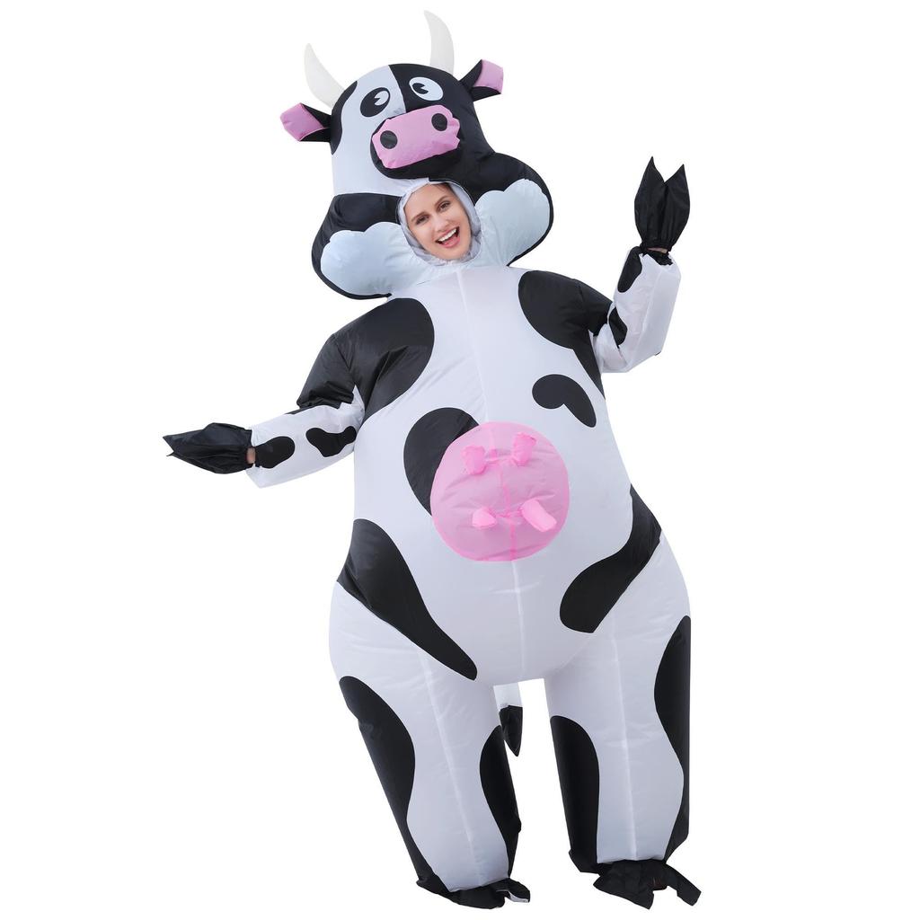 JOYBRO Inflatable Cow Costume for Adults Funny Animal Costume Perfect for School and Christmas One Size Fits Most Halloween, Cosplay, Festivals,