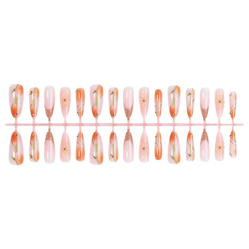 3D Blumennagel-Fingernägel – Lange, Spitze, Tragbare, Wiederverwendbare Nagelspitzen mit Nagelstickern