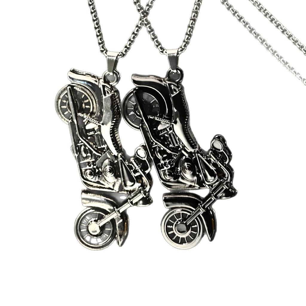 Popular European and American Simple Necklace Motorcycle Hip Hop Punk Men and Women Long Sweater Chain Jewelry Pendant