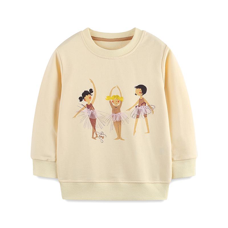 European Girls  Knit Cotton Hoodie - Autumn Round Neck Long Sleeve Sweatshirt 4Y