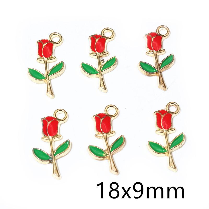 20Pcs 5Color 10x13MM Alloy Metal Drop Oil Colorblock Daisies Charm Flower Plant Pendant For DIY Bracelet Necklace Jewelry Making