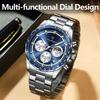 POEDAGAR Luxury Sport Watch For Men Waterproof Luminous Date Chronograph Man Wristwatch Stainless Steel Men's Quartz Watches