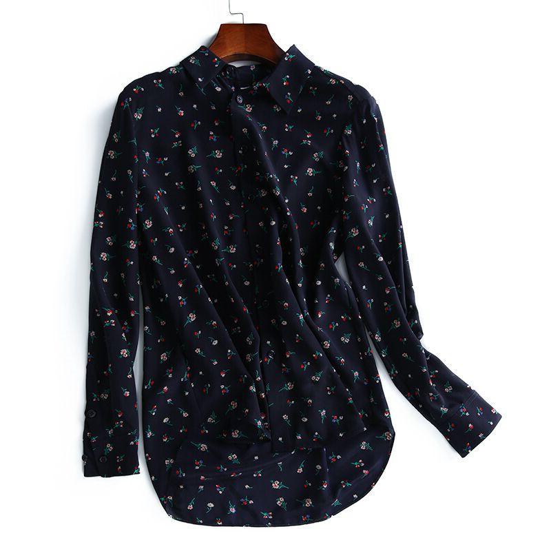 Spring and Autumn Long Sleeved Printed Shirt Retro Casual Floral Shirt Korean Fashion Top