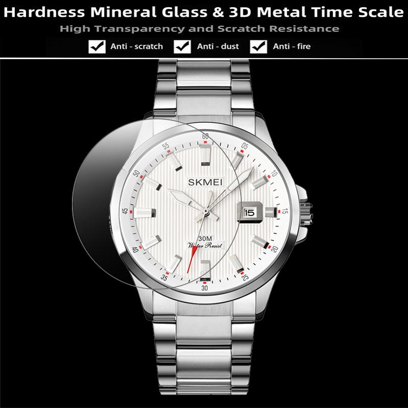 Skmei Luxury Steel Strap Mens Bracelet Watches with Date Alloy Case Mineral Glass Dial Analog Display Quartz Waterproof Watch
