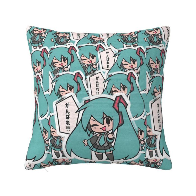 Custom Hatsunes Miku Anime Nordic Throw Pillow Covers Cartoon Manga Chair Cushion