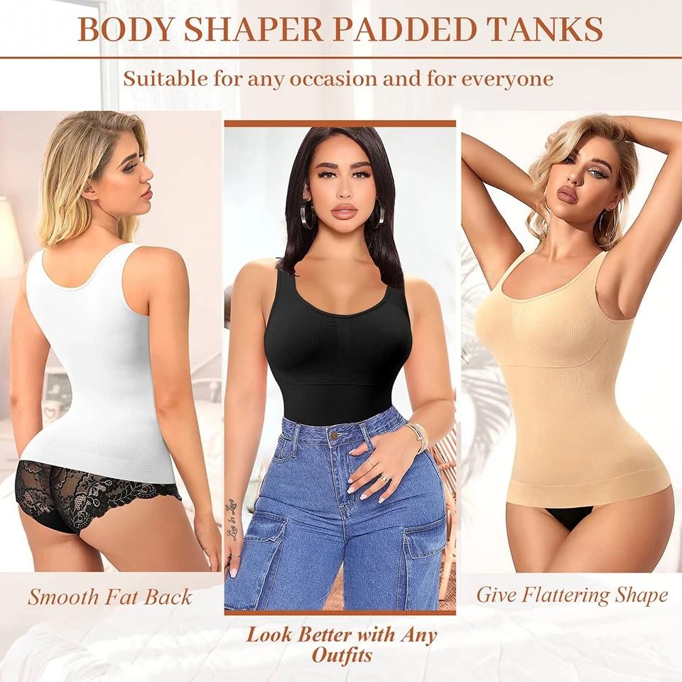Women's Shapewear Tank Tops with Built-in Bra and Tummy Control