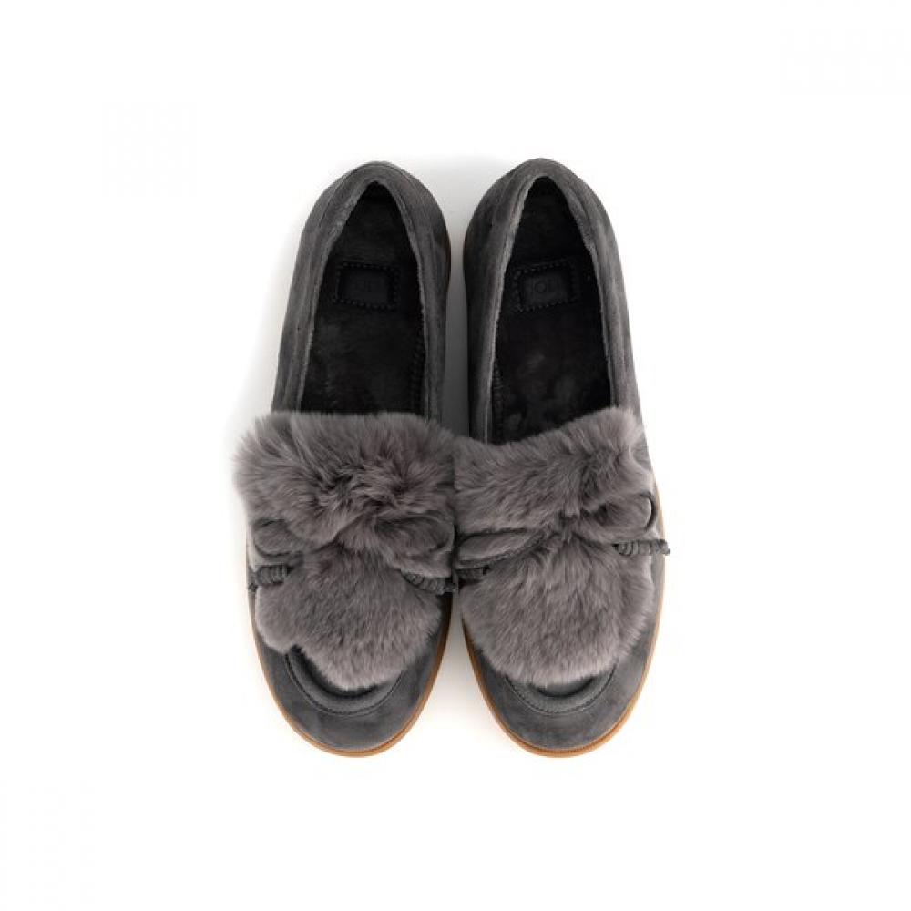 SODA Women Semi Casual Natural Rubber Fur Loafer Arf516 Da70  2cm 