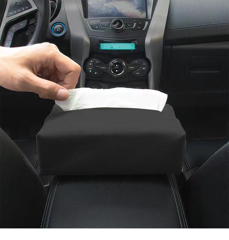 Volvo Leather Car Tissue Box & Seat Back Bag
