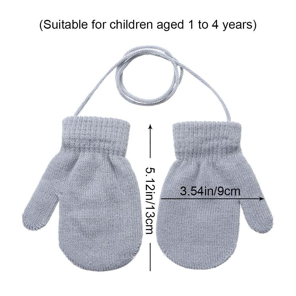 Winter Baby Boys Girls Anti-lost Thick Warm Kids Gloves Sports Gloves Knitted Mittens