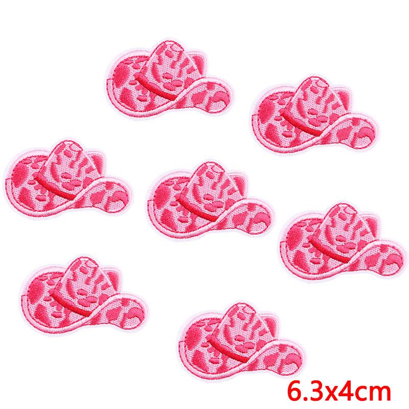 10PCS Wholesale Pink Bow Crown Lips Embroidery Patches For Clothing DIY Thermoadhesive Patches On Clothes Iron On Patch Backpack