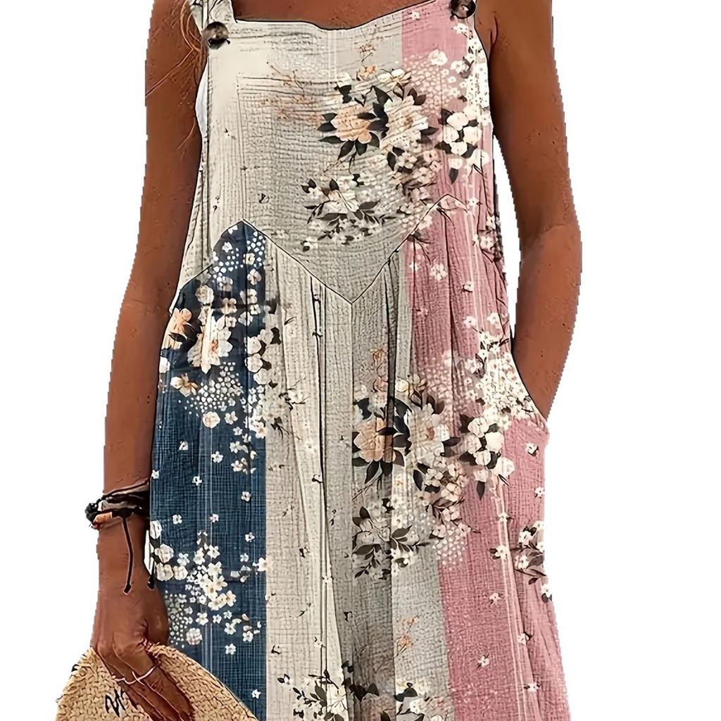 Women's Summer Casual Smocked Rompers Square Neck Sleeveless Loose Shorts Jumpsuits Beach Vacation Outfits