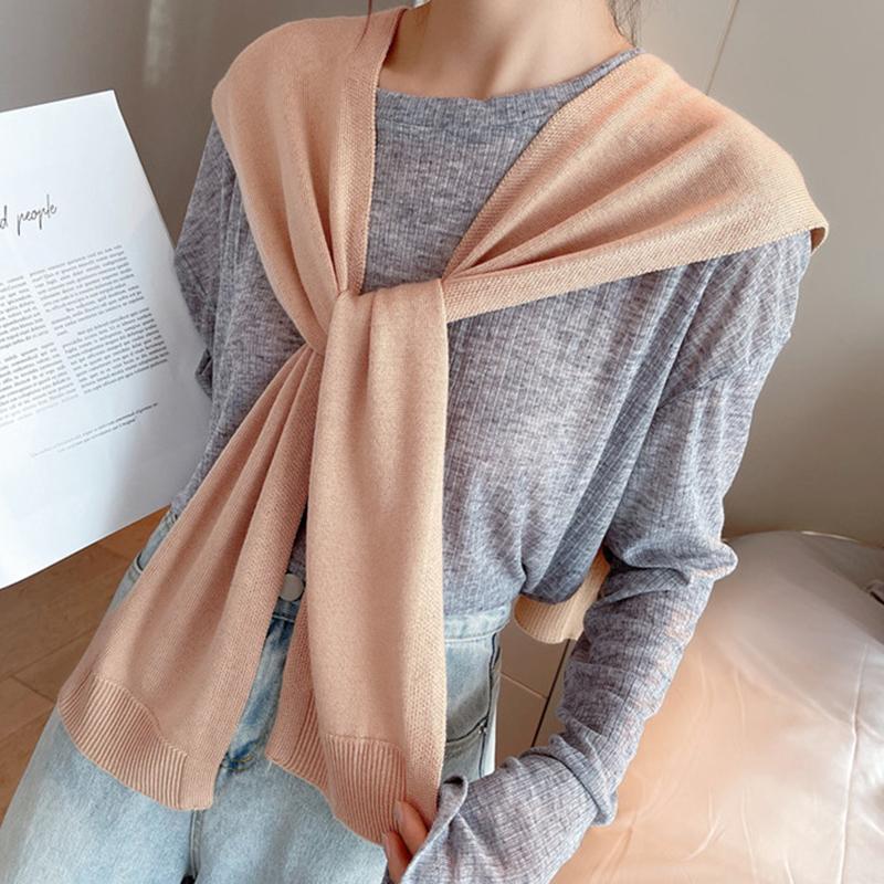 Knitted Small Shawl Scarf Korean Women'S Outer Wear Fashionable And Stylish