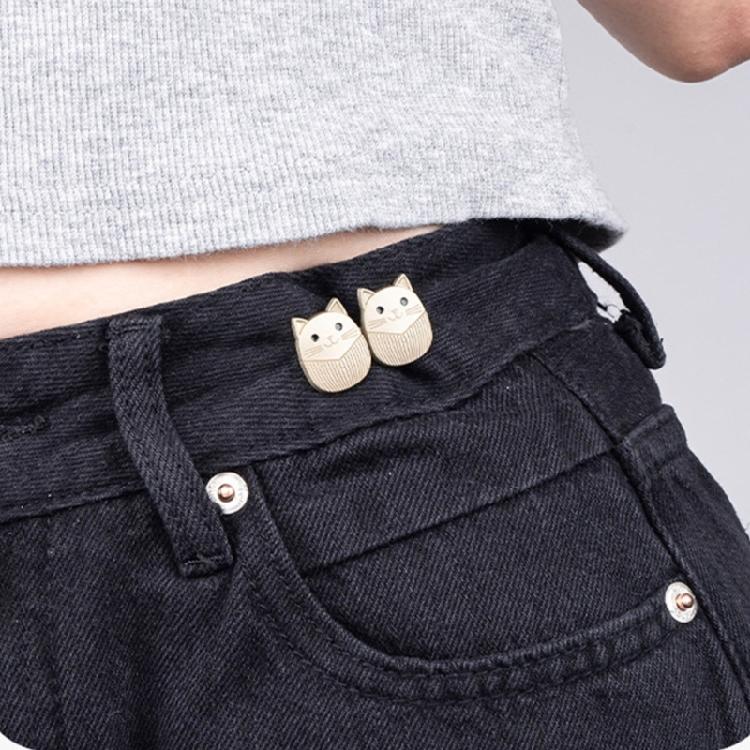 4 Pairs Jeans Button Pins No Sewing Required Trousers Waist Tightener Lovely Cats Waist Buckles Trouser Button Pins