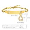 Personalized Initial Letter Stainless Steel Bracelet Custom Engraved Name Bar 18K Gold Plated Waterproof Jewelry for Kid Women