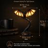Halloween Glowing Bat Desk Lamp, Resin Bat Statue Night Light with Glowing Wings, Gothic Spooky Tabletop Decor Lamp, Vintage Accent Desk Light