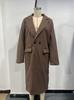 2024 Autumn/Winter Turn-Down Collar Extra Long Cardigan Coat for Women