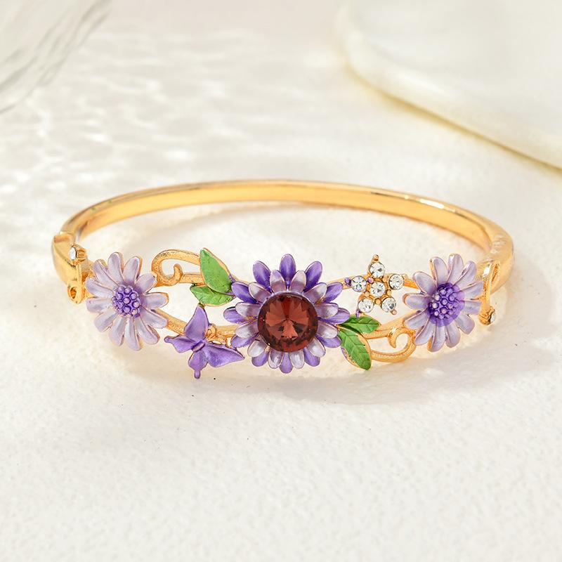 New Original Decorative Enamel Glaze High-quality Daisy Buds High-end Flowers Light Luxury Bracelet