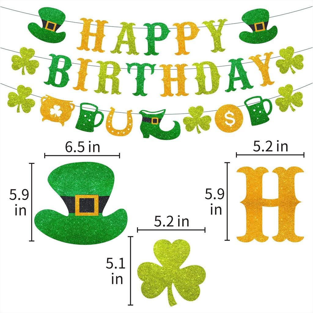 Day St Patricks Irish Festival Decor Banner Cake Topper Party Decor Supplies