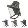 Camouflage Mesh Mask Outdoor Bucket Hat Men's Fishing Hat Summer Outdoor Sun Hat Mountaineering Sun Protection Hat